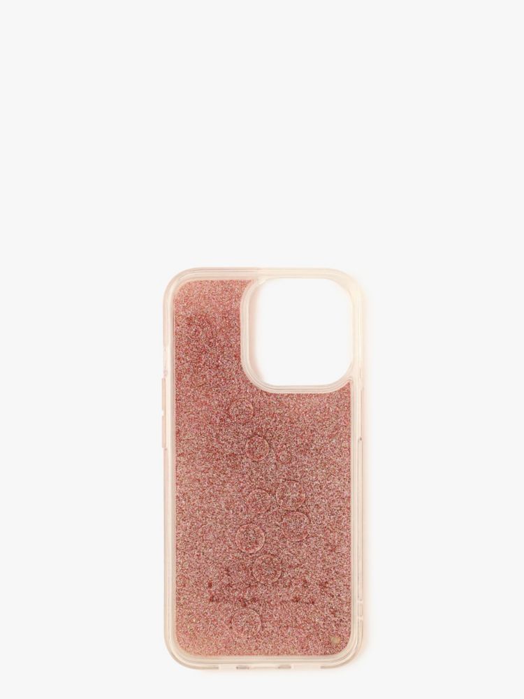 Kate Spade,ティニ リキッド グリッター カンパリ フォン ケース 13 pro,iPhoneケース,