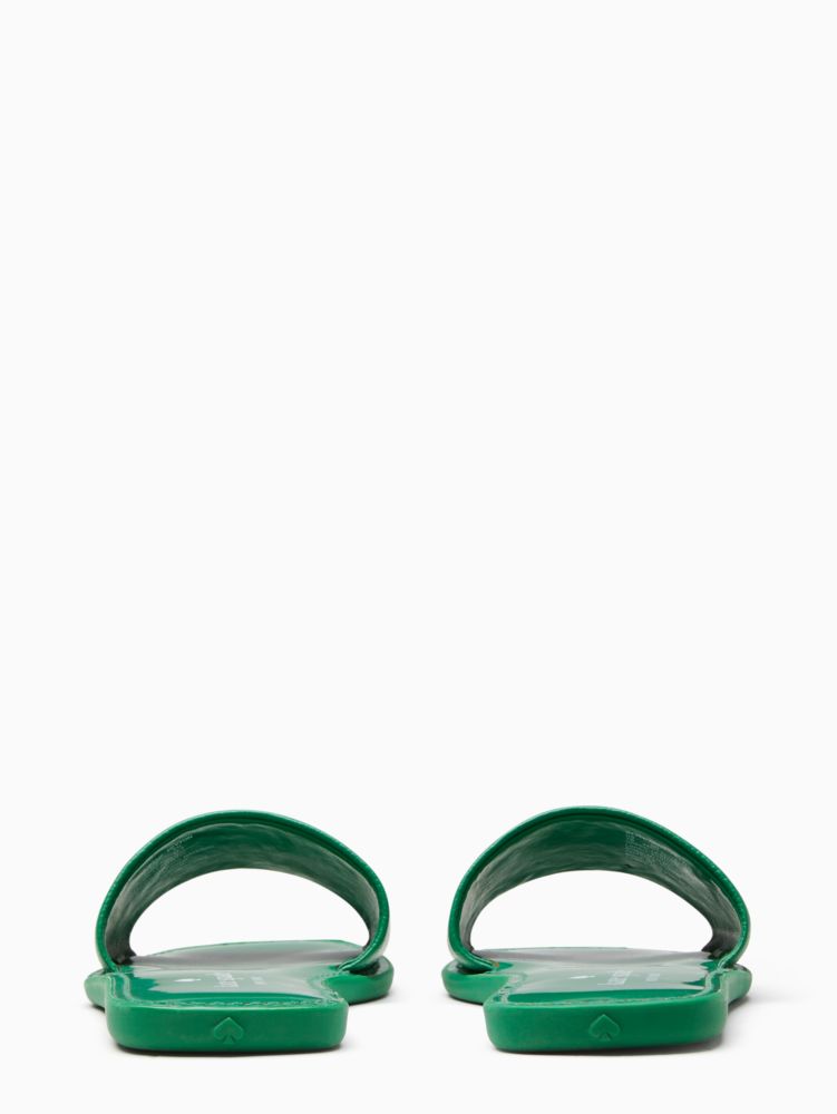 Kate Spade,Peyton Sandals,Lining Faux,Rubber,Faux Leather,Leather,Slides,Logo,Embossed,Casual,