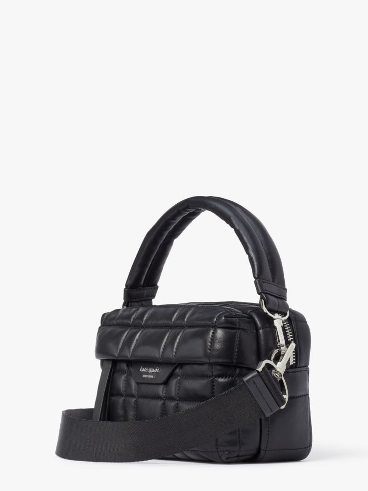 Kate Spade,ソフトウェア キルテッド レザー スモール クロスボディ,ブラック/グリッター
