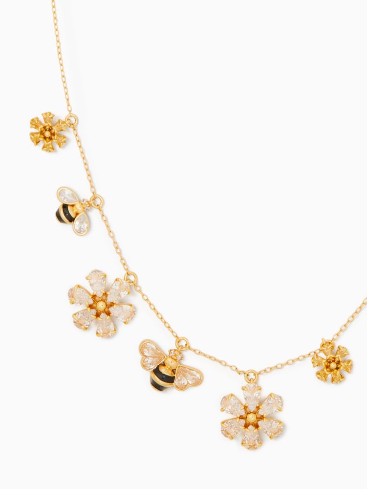 Kate Spade,all abuzz stone bee charm necklace,necklaces,Multi