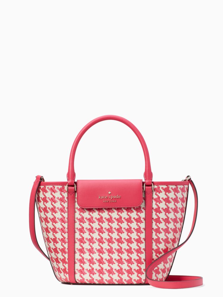 Kate Spade New York | Black & White Houndstooth Cruise Medium Woven Tote