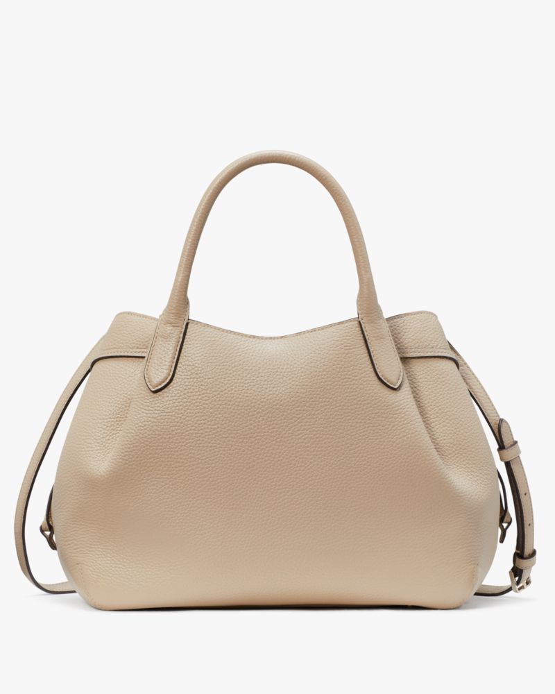 Kate Spade,Dumpling Large Satchel Bag,Leather,Satchel,Metal Material,Logo,Metal,Casual,Work,Cream
