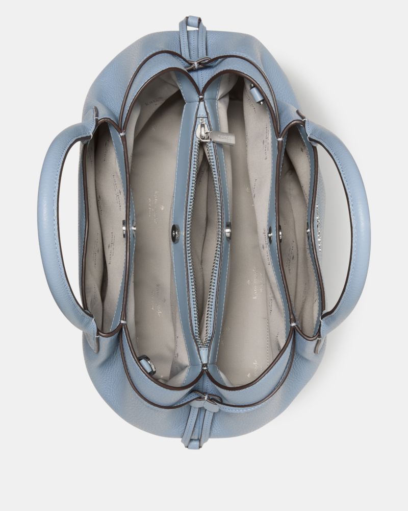 Kate Spade,Dumpling Large Satchel Bag,Leather,Satchel,Metal Material,Logo,Metal,Casual,Work,Blue