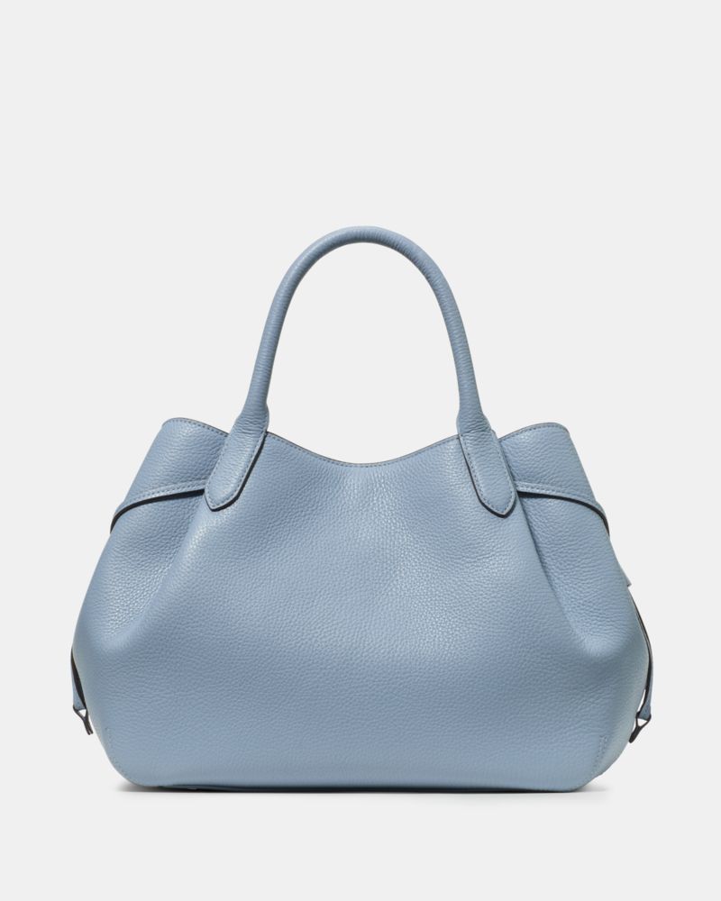 Kate Spade,Dumpling Large Satchel Bag,Leather,Satchel,Metal Material,Logo,Metal,Casual,Work,Blue