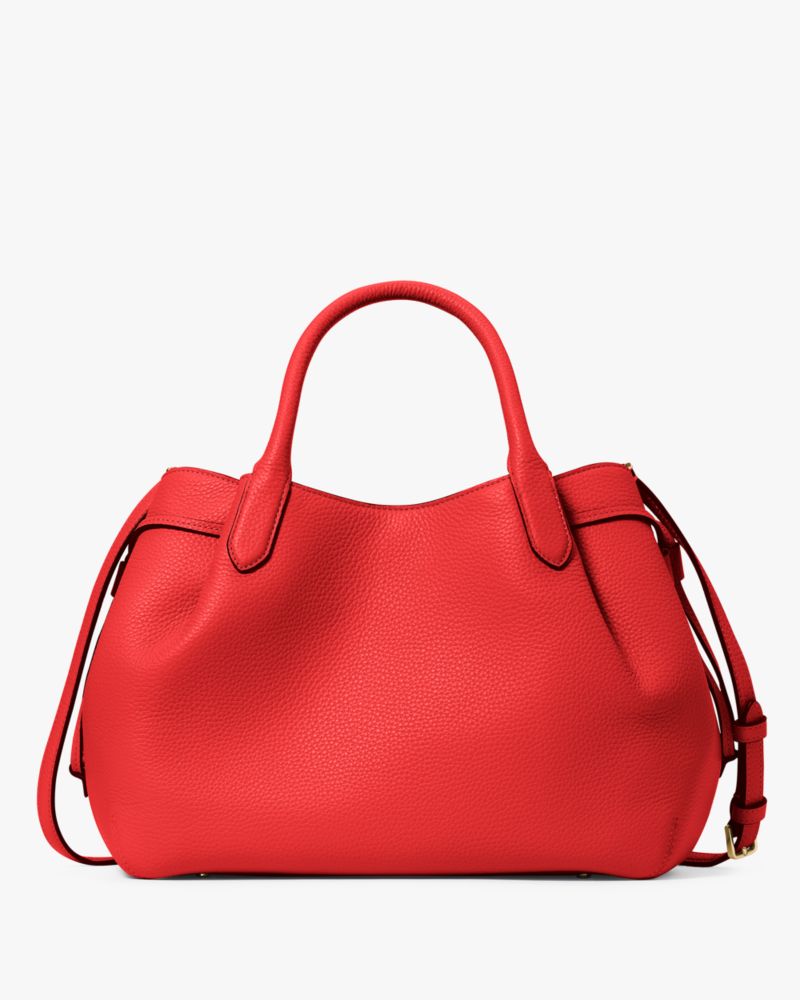 Kate Spade,Dumpling Large Satchel,Leather,Satchel,Metal Material,Logo,Metal,Pleats,Work,
