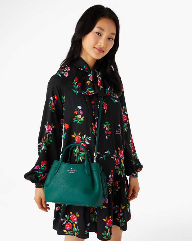 Kate Spade,Dumpling Small Satchel Bag,Lining Leather,Satchel,Logo,Pleats,Metal,Lined,Casual,
