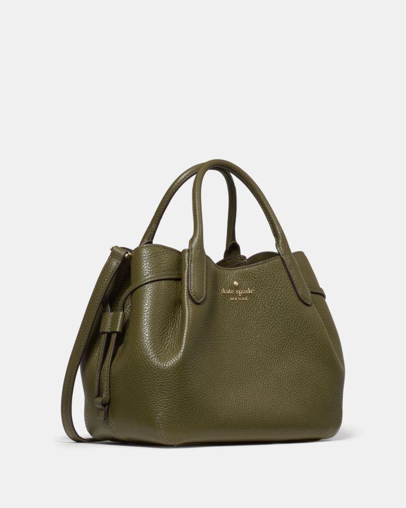 Kate Spade,Dumpling Small Satchel Bag,Lining Leather,Satchel,Metal,Pleats,Logo,Lined,Casual,