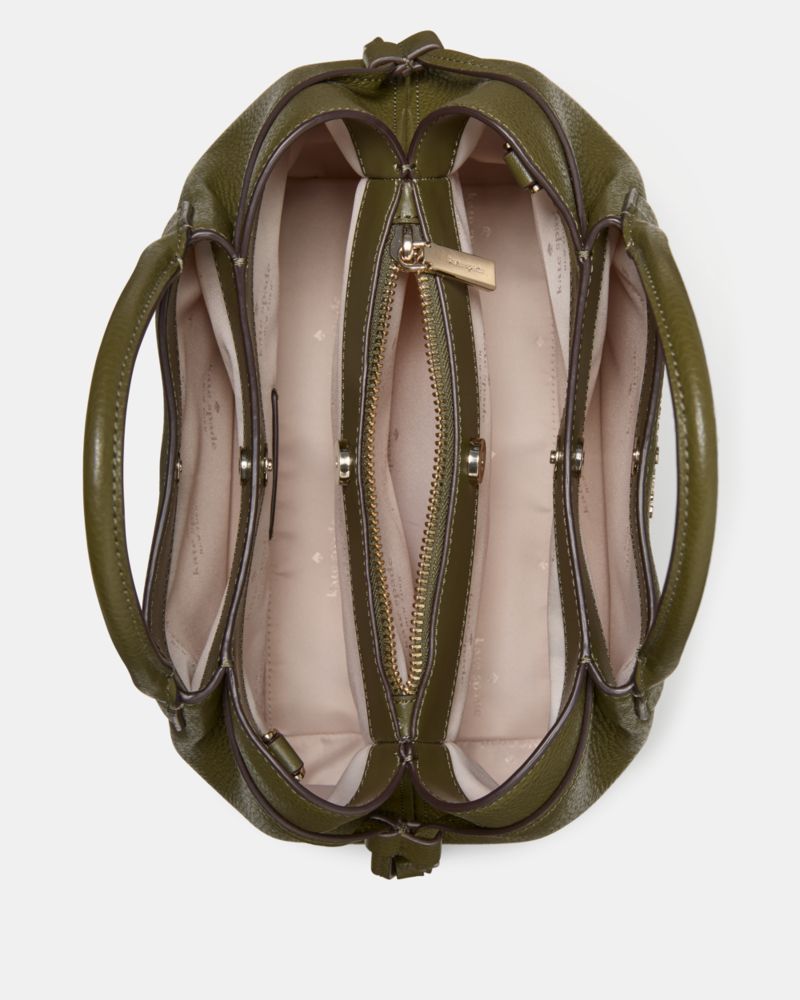 Kate Spade,Dumpling Small Satchel Bag,Lining Leather,Satchel,Metal,Pleats,Logo,Lined,Casual,