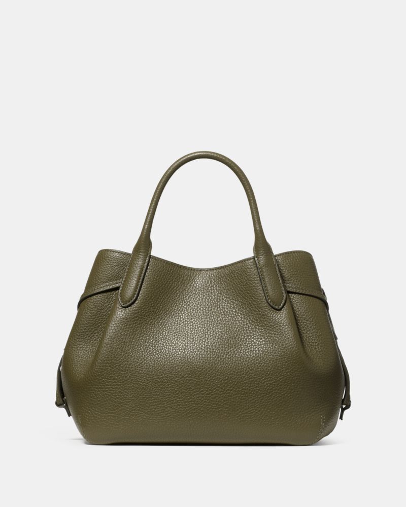 Kate Spade,Dumpling Small Satchel Bag,Lining Leather,Satchel,Metal,Pleats,Logo,Lined,Casual,