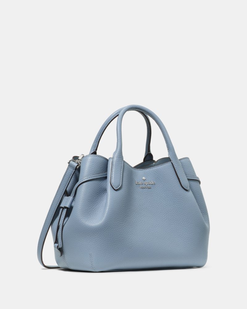 Kate Spade,Dumpling Small Satchel Bag,Leather,Tote,Logo,Lined,Casual,Blue