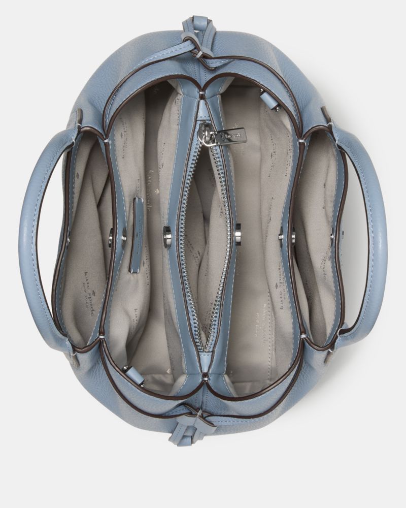 Kate Spade,Dumpling Small Satchel Bag,Leather,Tote,Logo,Lined,Casual,Blue