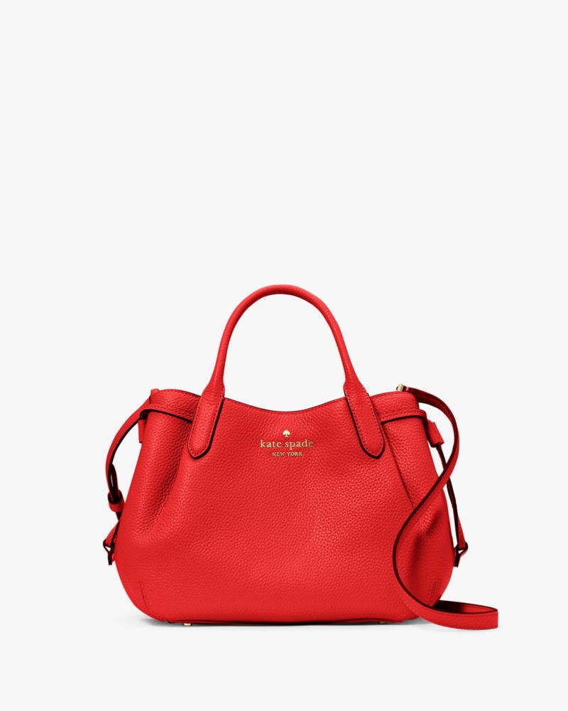 Kate Spade,Dumpling Small Satchel Bag,Lining Leather,Satchel,Logo,Pleats,Metal,Lined,Casual,