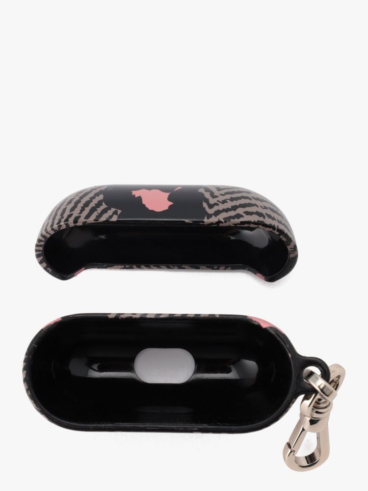 Kate Spade,Herringbone Floral Printed Airpod Gen 3 Case,Black Multi