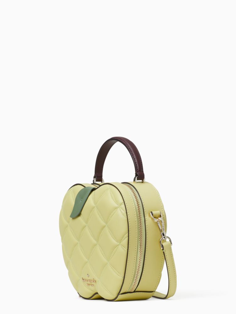 Kate Spade Honeycrisp Apple Novelty Crossbody Quilted Leather Green Multi:  Handbags