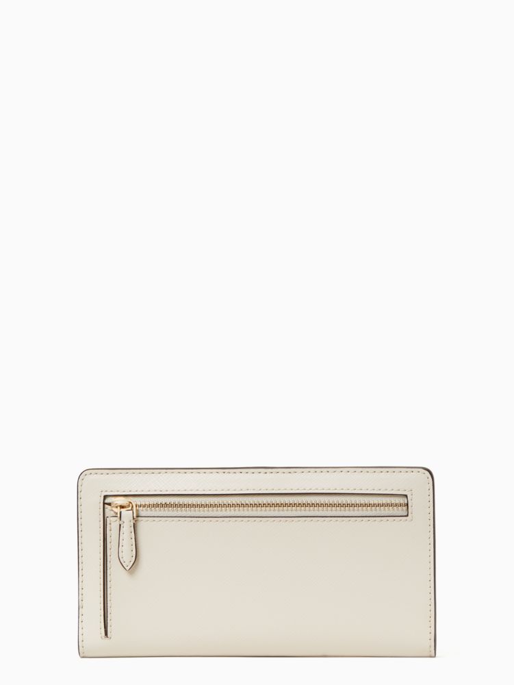 Kate Spade,jana large slim bifold wallet,Parchment