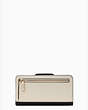 Kate Spade,oh snap camera large slim bifold  wallet,Parchment Multi