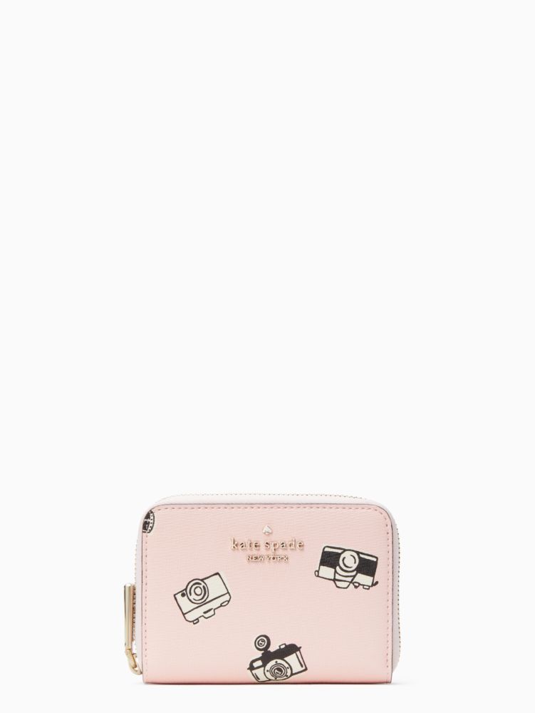 Kate Spade,オー スナップ スモール ジップ アラウンド カード ケース ウォレット,財布小物,チョークピンクマルチ