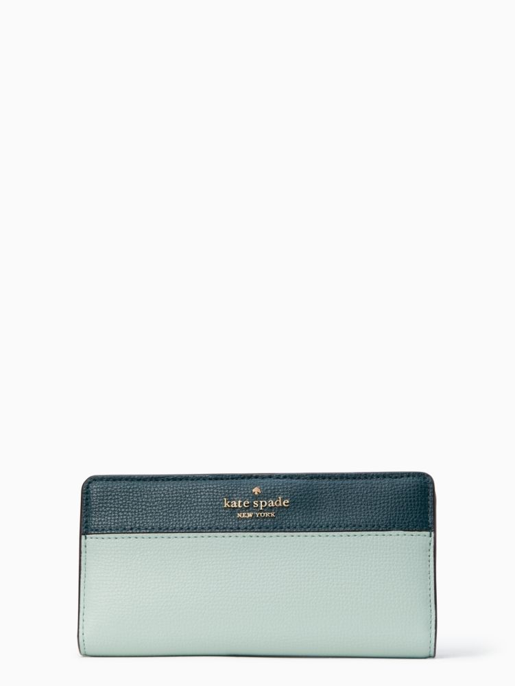  Kate Spade Darcy Large Slim Bifold Wallet Houndstooth in Black  Multi : 服裝，鞋子和珠寶