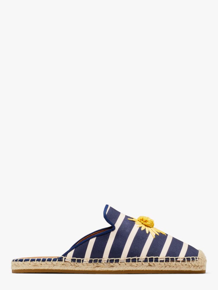 Kate Spade,Solero Slide Espadrilles,flats,Breton Stripe/Outerspace