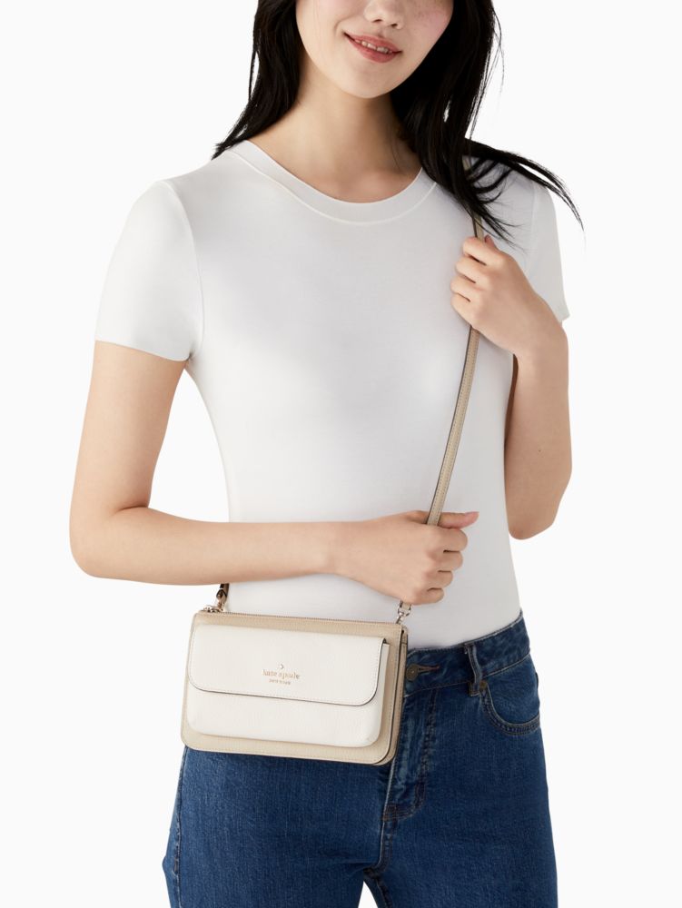 Kate Spade,leila small crossbody,Light Sand Multi