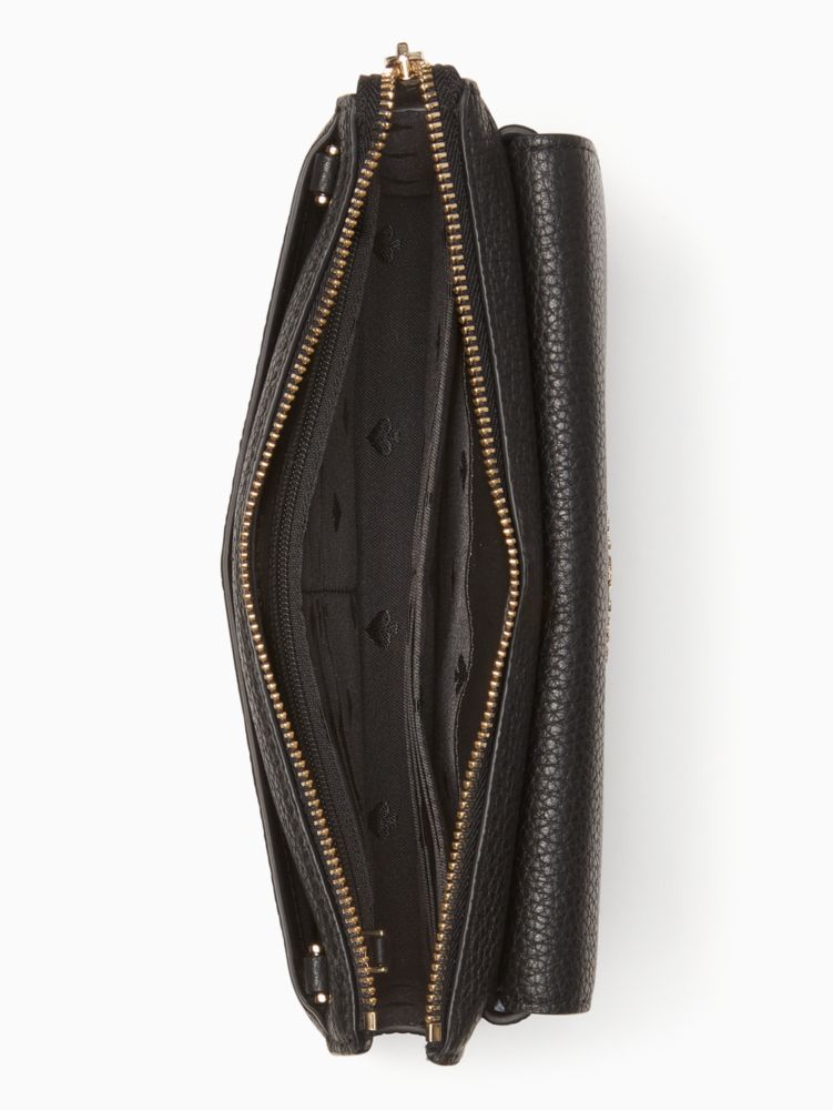 Kate Spade,Leila Small Crossbody,Leather,Crossbody,Logo,Metal,Lined,Casual,Black