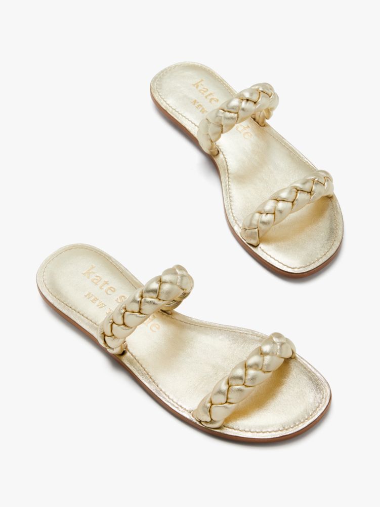 Kate Spade,Miami Slide Sandals,sandals,Pale Gold