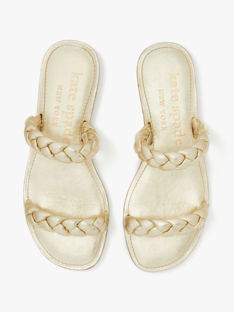 Kate Spade,Miami Slide Sandals,sandals,Pale Gold