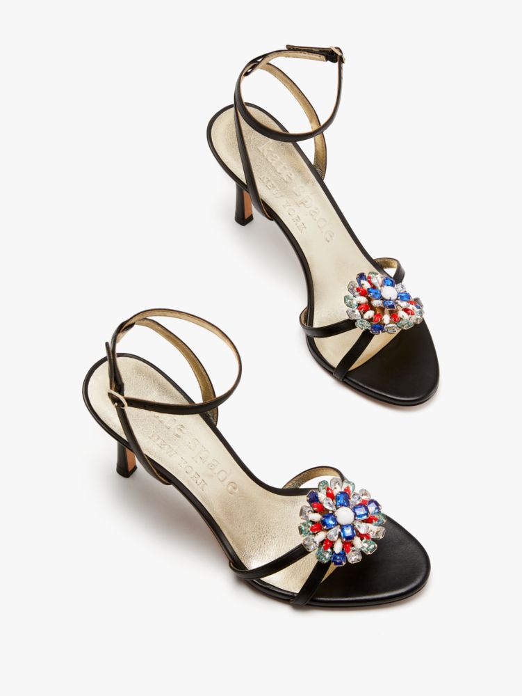 Kate Spade,Jada Firework Sandals,Leather,Sandals,Embellished,Rhinestones,Cocktail,Black