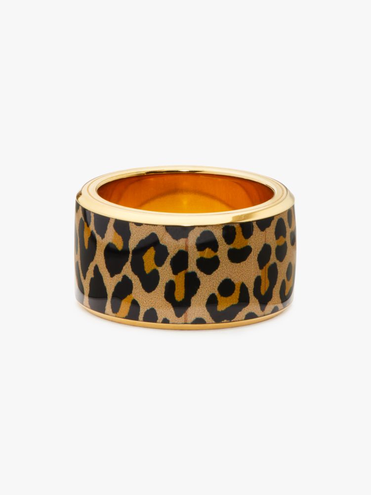 Kate Spade,Heritage Spade Flower Cigar Ring,Leopard