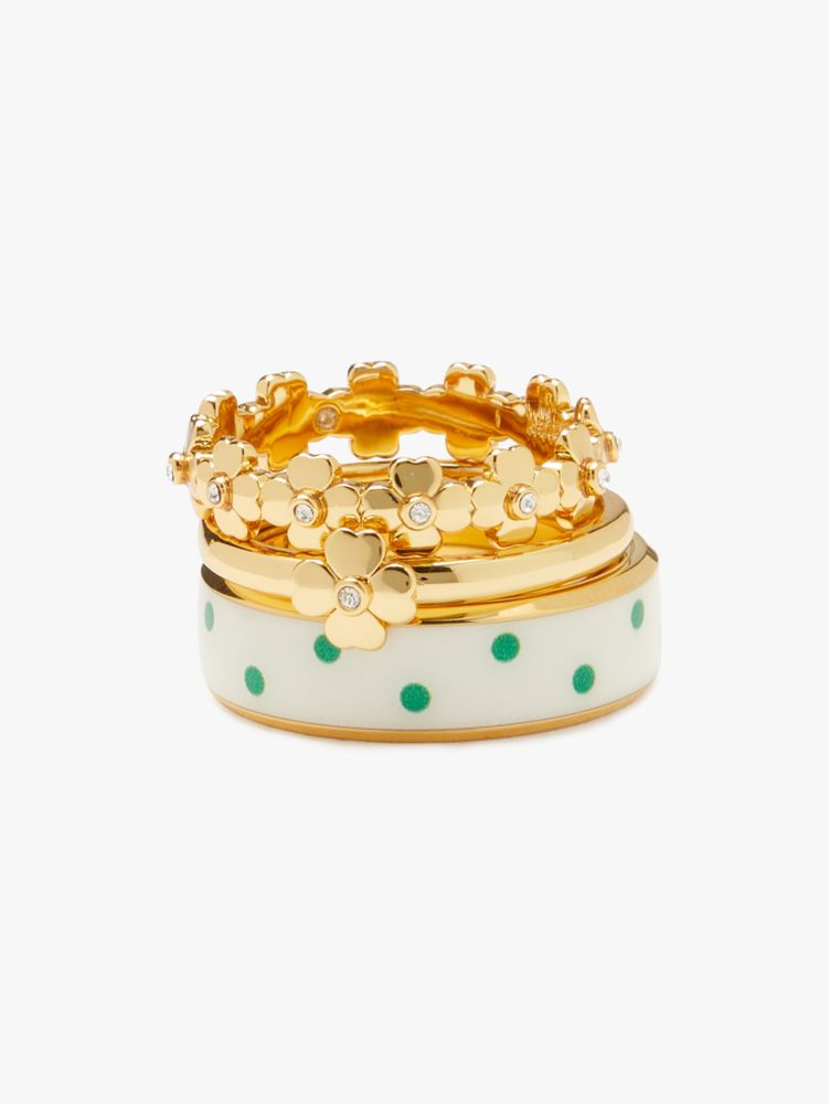 Kate Spade,Heritage Spade Flower Stacked Ring Set,rings,Sun Dot