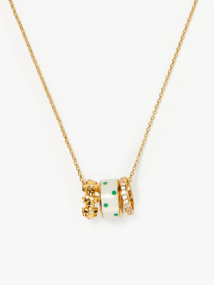Kate Spade,Heritage Spade Flower Stacked Mini Pendant,