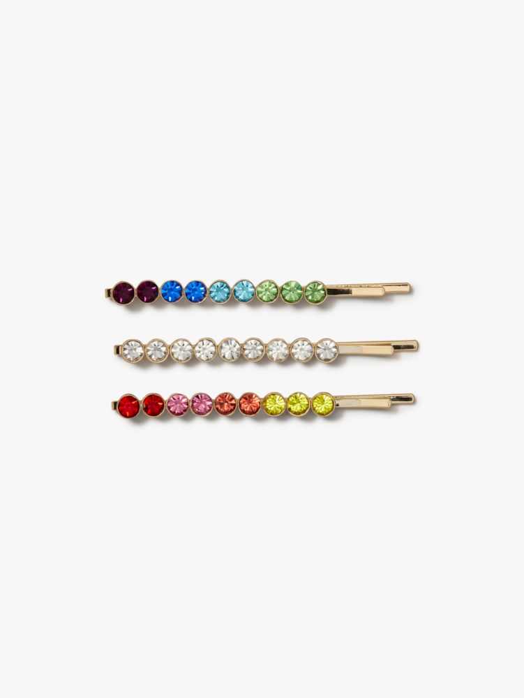 Kate Spade,Rainbow Bobby Pins,hair accessories,Multi