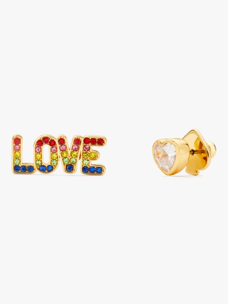 Kate Spade,Rainbow Love Asymmetrical Studs,