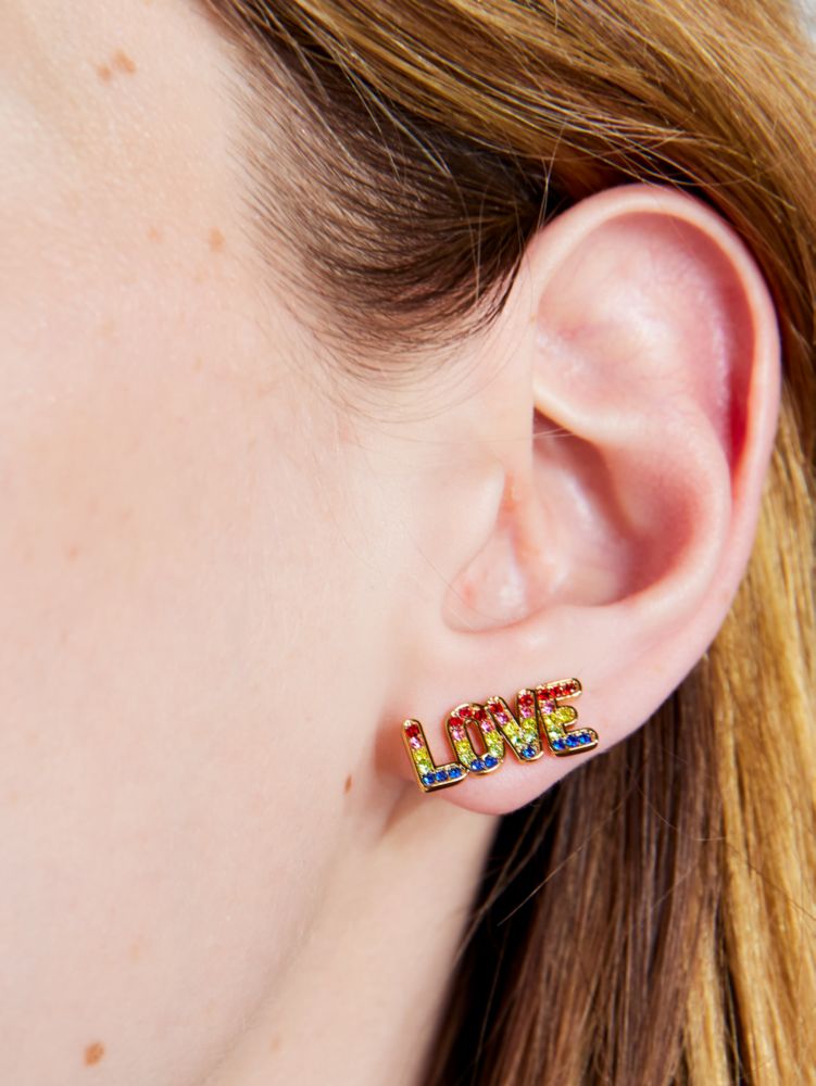 Kate Spade,Rainbow Love Asymmetrical Studs,