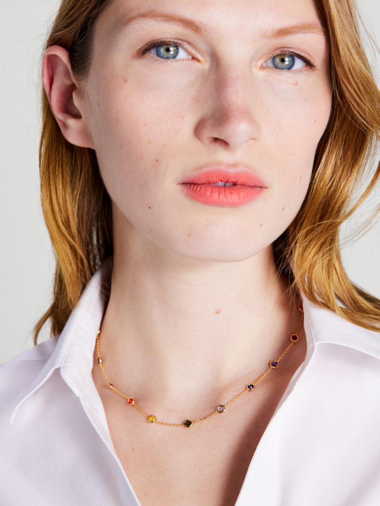 Kate Spade,Rainbow Dot Scatter Necklace,