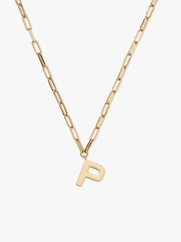 Kate Spade,initial "P" pendant,necklaces,Gold