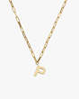 Kate Spade,initial "P" pendant,necklaces,Gold