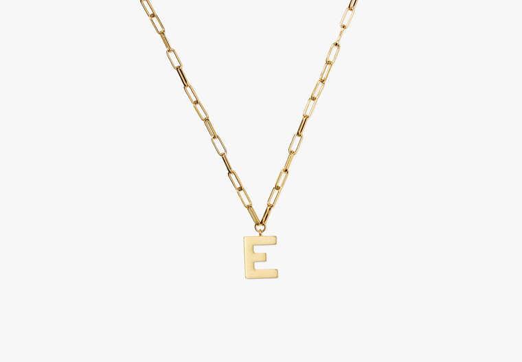 Kate Spade,initial "E" pendant,necklaces,Gold
