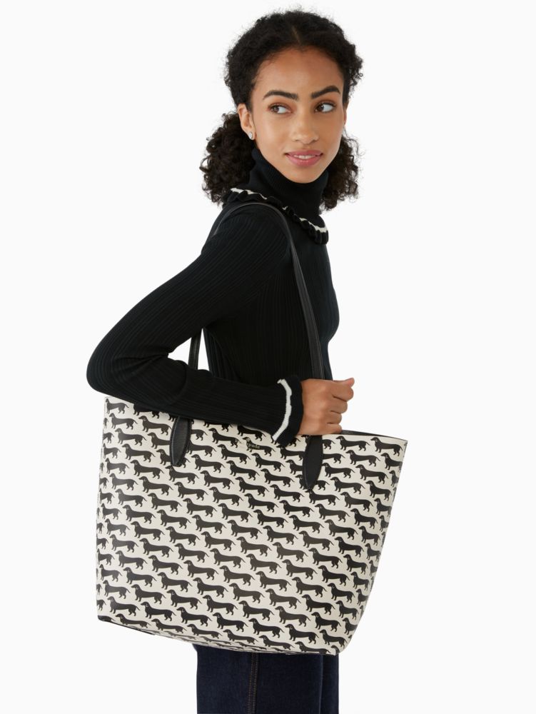 Kate Spade,arch large reversible dachshund tote bag,