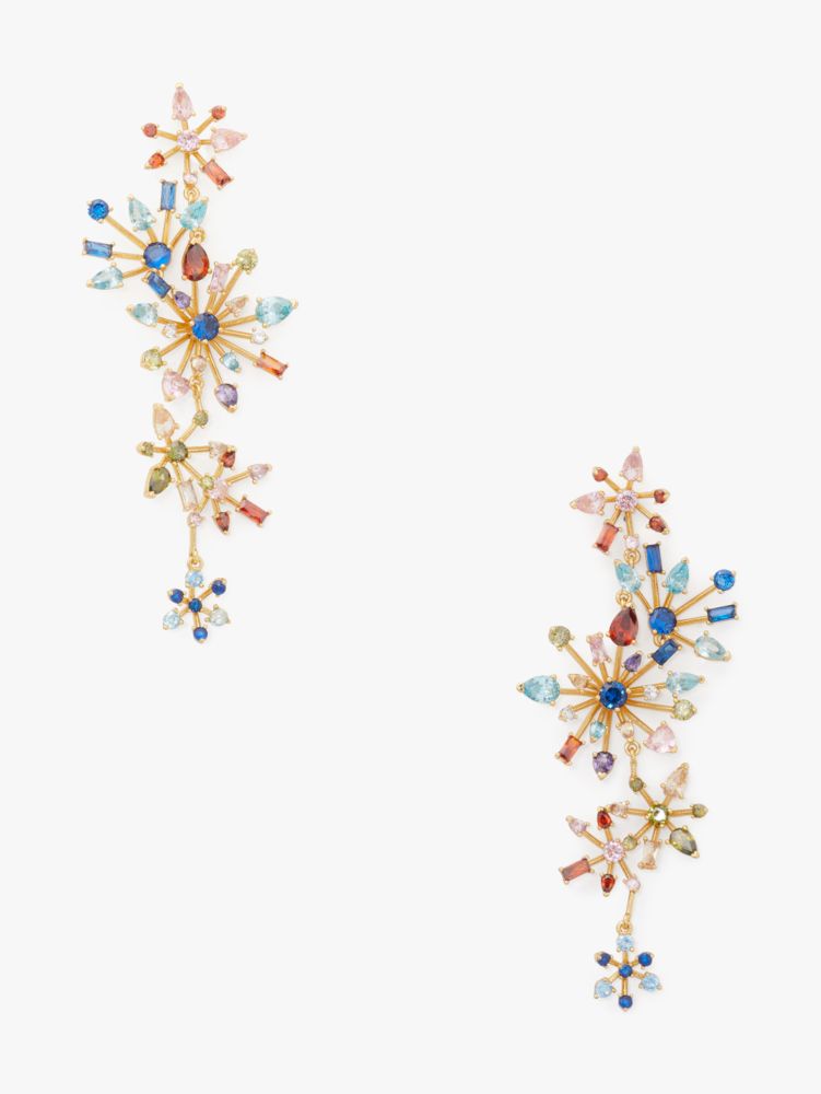 Kate Spade,Firework Floral Statement Linear Earrings,earrings,Multi