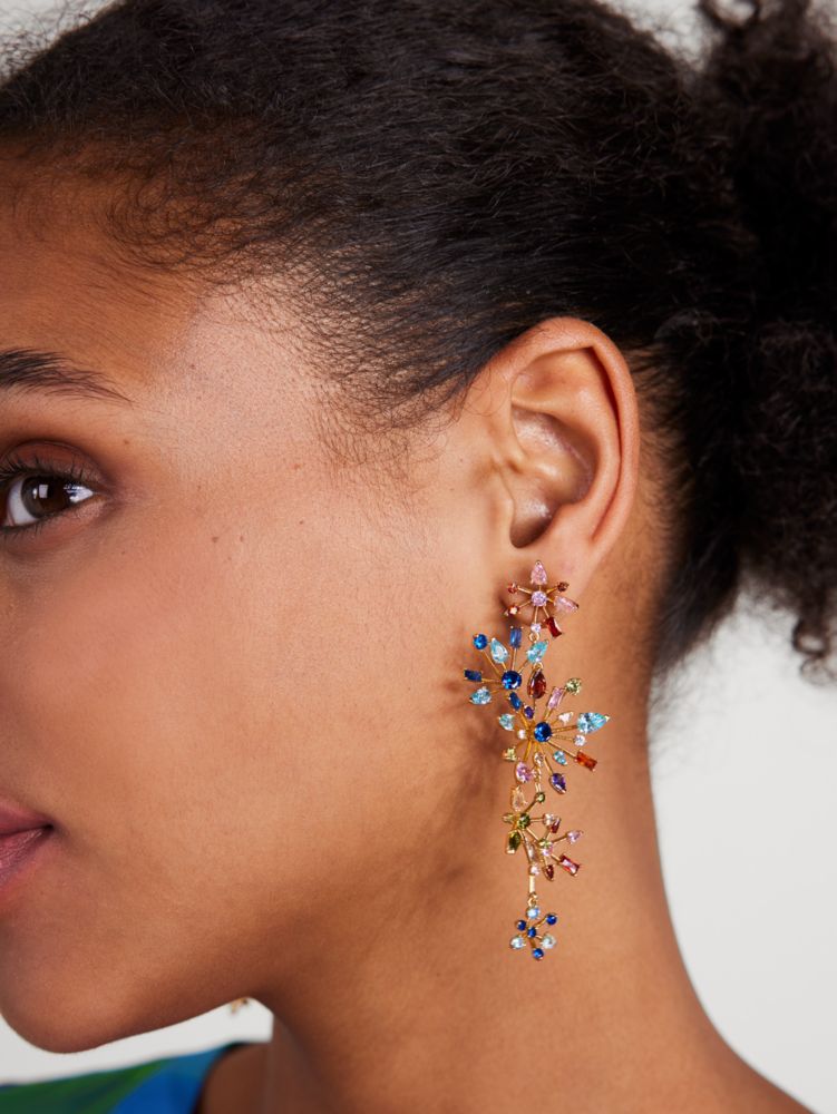 Kate Spade,Firework Floral Statement Linear Earrings,earrings,Multi