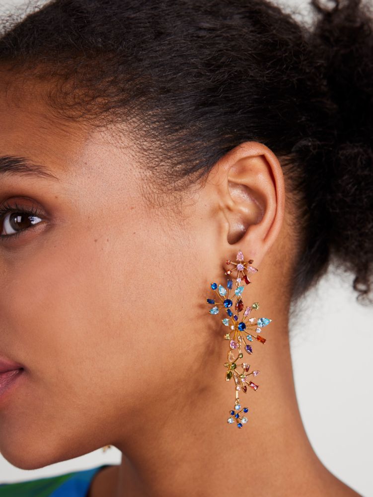 Kate Spade,Firework Floral Statement Linear Earrings,