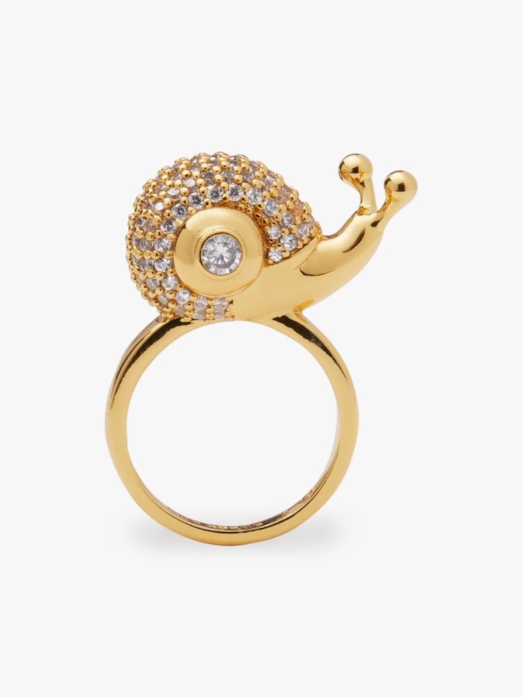 Kate Spade,Fruit Salad Pavé Snail Ring,rings,Clear/Gold