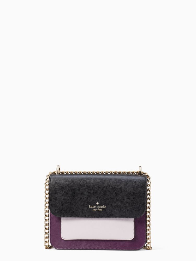 Buy the Kate Spade Black Multicolor Woven Houdstooth Remi Flap