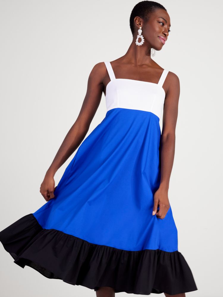 Kate Spade,Colorblock Al Fresco Midi Dress,Day,Blueberry