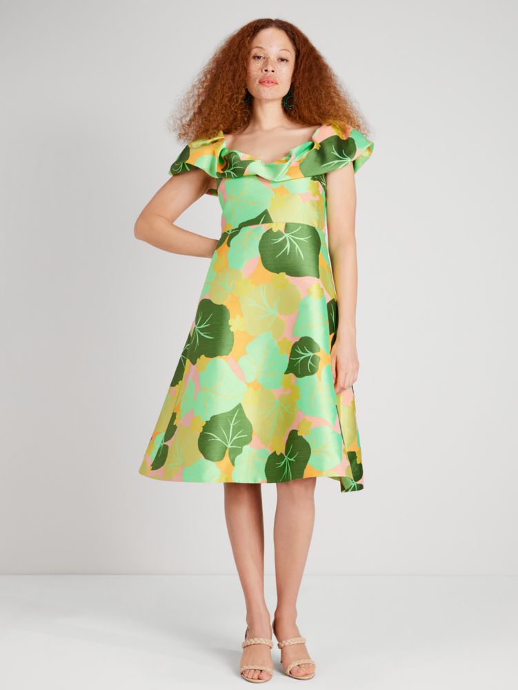 Kate Spade,Cucumber Floral Flounce Dress,