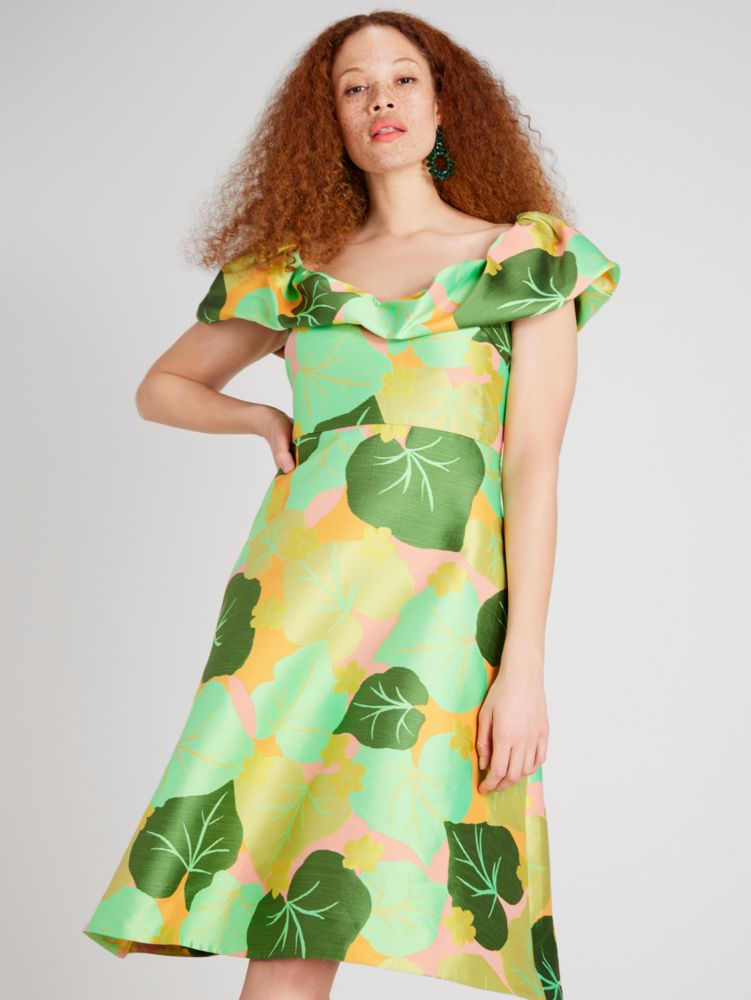 Kate Spade,Cucumber Floral Flounce Dress,