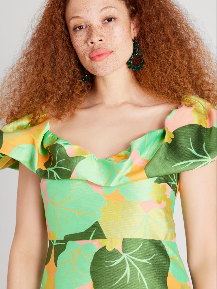 Kate Spade,Cucumber Floral Flounce Dress,