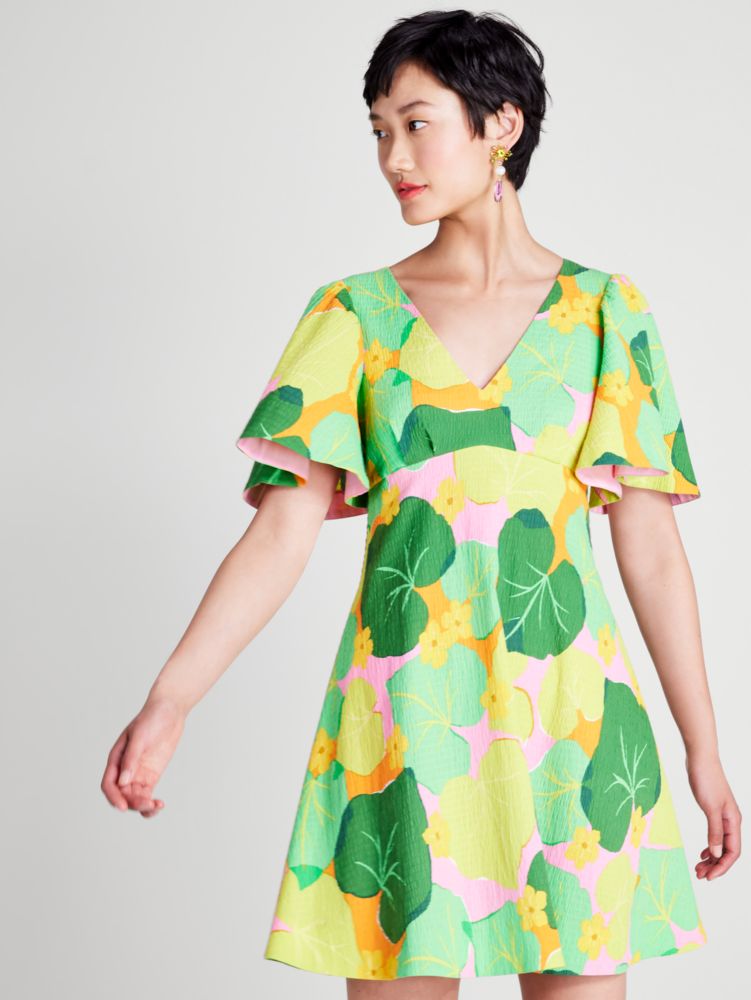Kate Spade,Cucumber Floral Swing Dress,Multi
