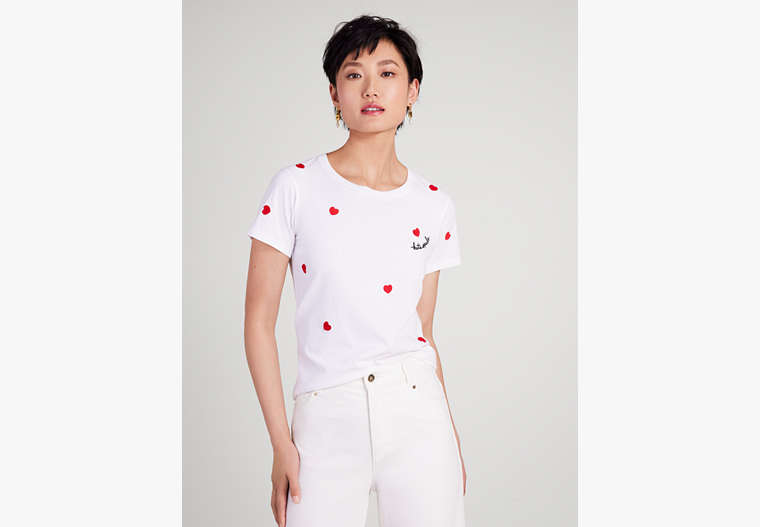 Embroidered Hearts Tee, , Product